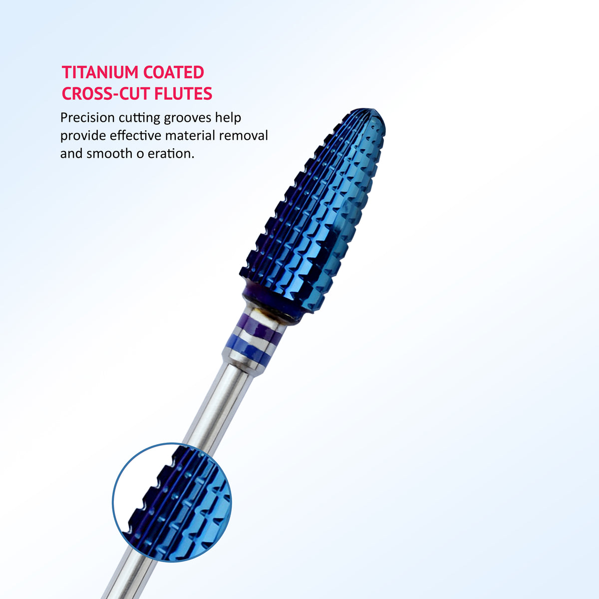 Carbide cutter blue, fine with cross cut, grenade