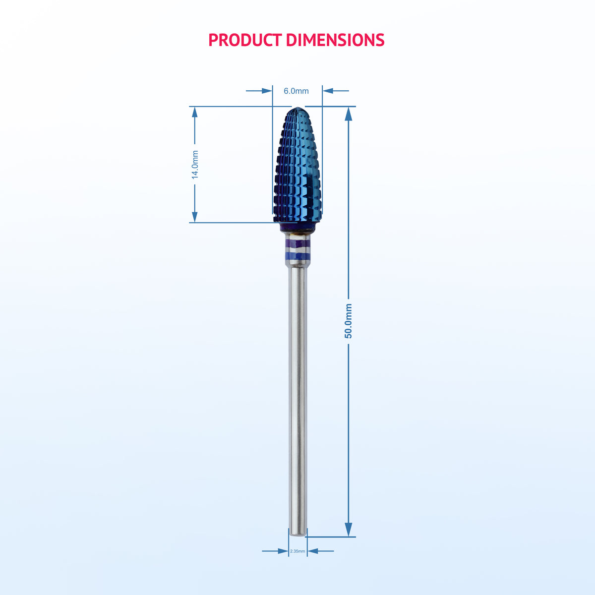 Carbide cutter blue, fine with cross cut, grenade