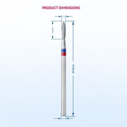 Diamond cutter, flame, bulbous
