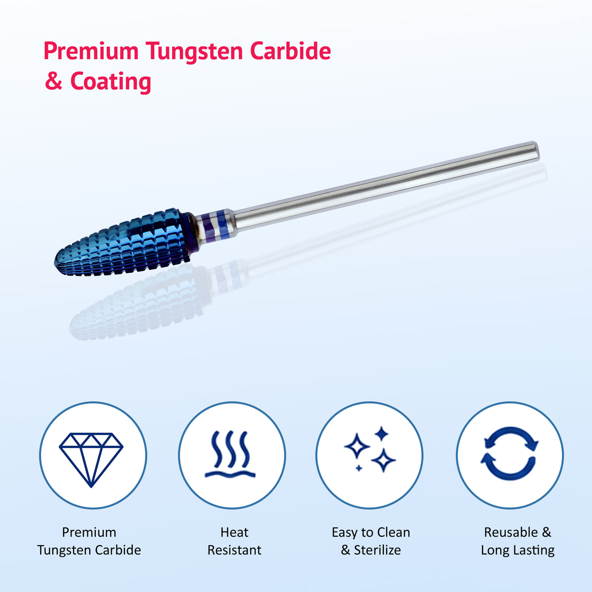 Carbide cutter blue, fine with cross cut, grenade